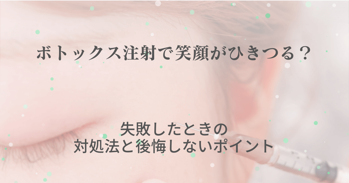 ボトックス注射で笑顔がひきつる？