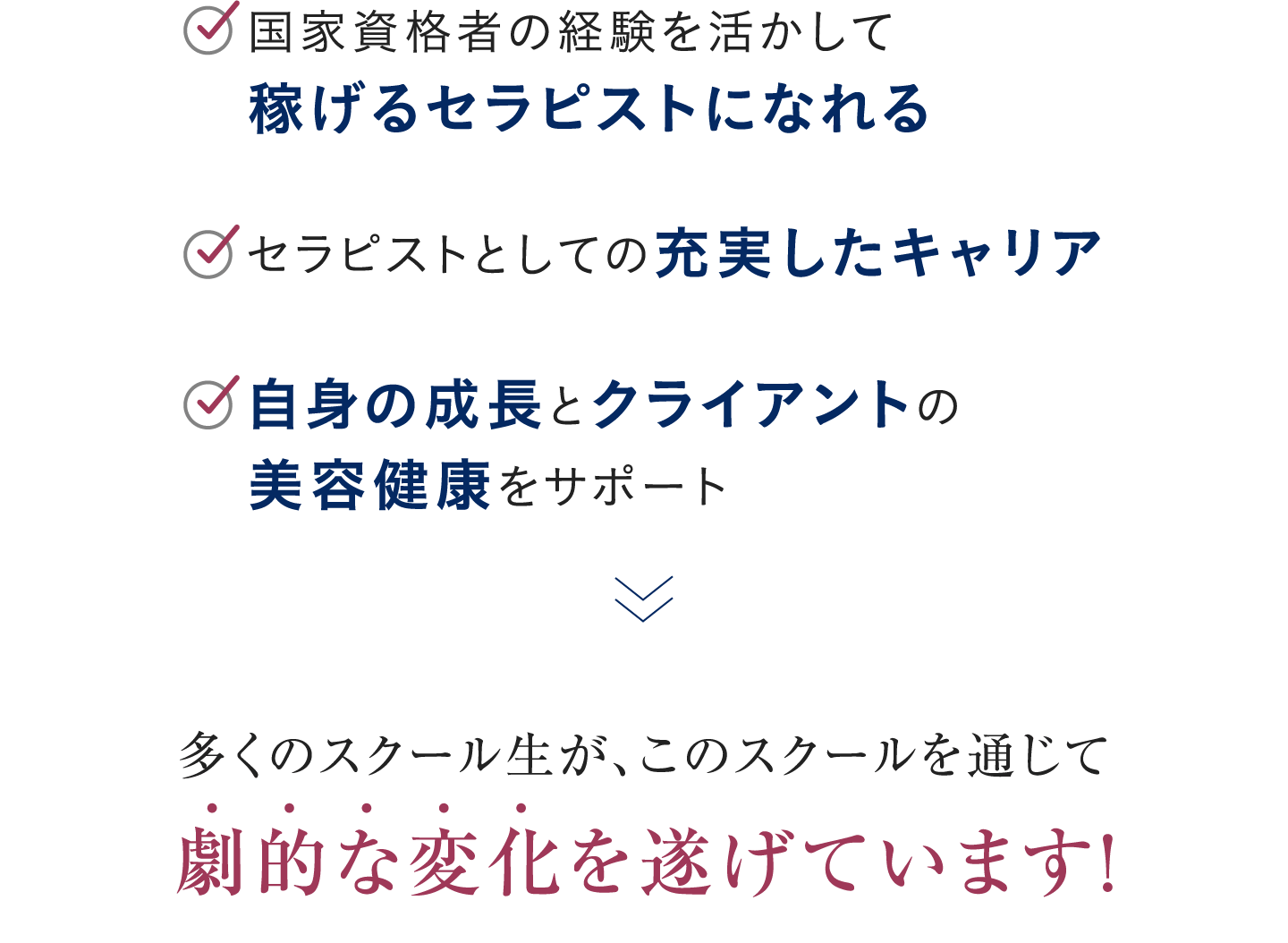 多くのスクール生が、このスクールを通じて劇的な変化を遂げています！